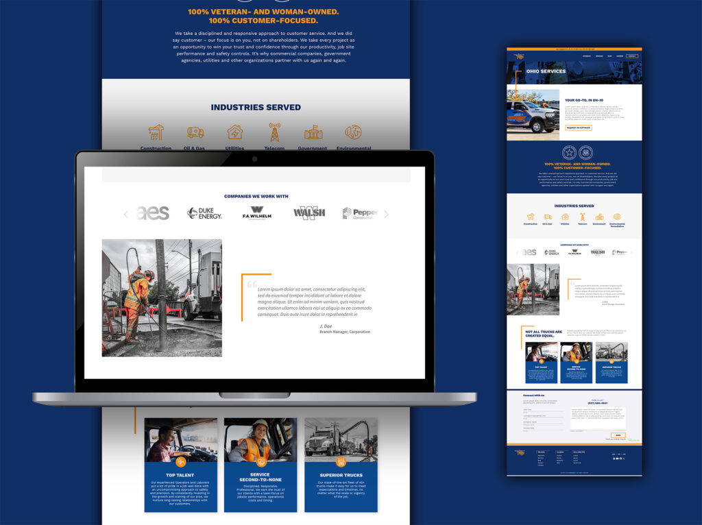Website interior page design for GroundBreakers, Wood Mill